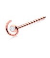 Circular Stone Comma Shaped Straight Nose Stud NSKA-668